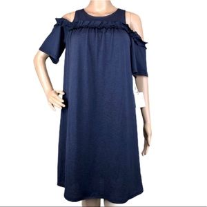 Lauren Conrad Cold Shoulder Ruffle Dress India Ink